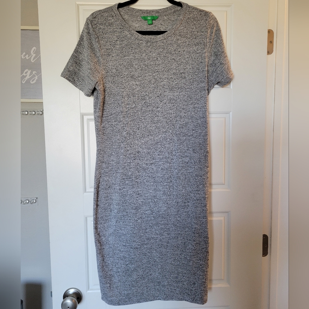 Gray stretchy t-shirt dress